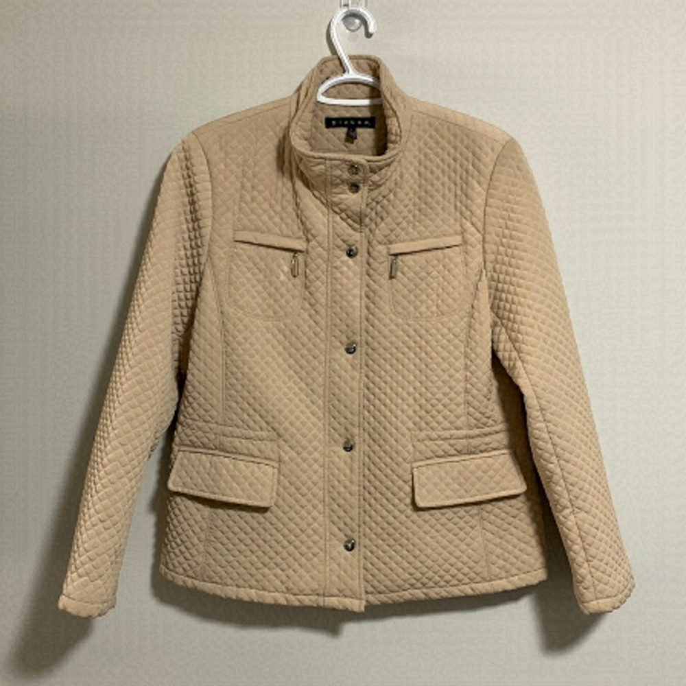 Giacca Quilted Light Weight Chore Coat Jacket Size Large Colour Beige / Ecru